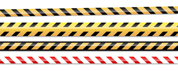 Yellow and red police line and danger