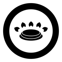 Gas burner stove symbol type cooking surfaces sign utensil destination panel icon in circle round black color vector illustration flat style image