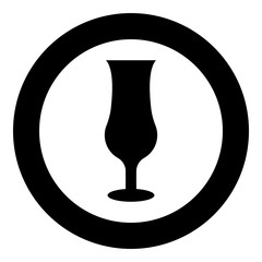 Cocktail glass icon in circle round black color vector illustration flat style image