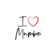 I love Mumbai calligraphy vector design