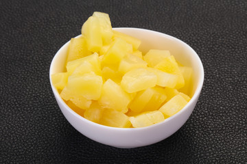 Marinated pineapple pieces
