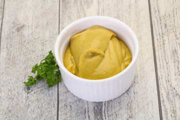 Mustard sauce in the bowl