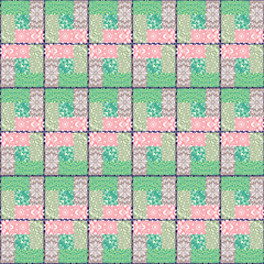 Seamless floral pattern motif coloring mandala drawn with a pen. Ethnic, fabric, motifs. Vector, abstract flower mandala. Decorative elements for design. EPS 10