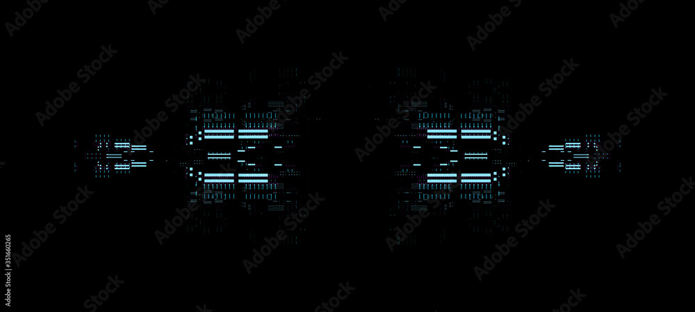 Poster complex technology background illustration. multi layered render. abstract data processing.