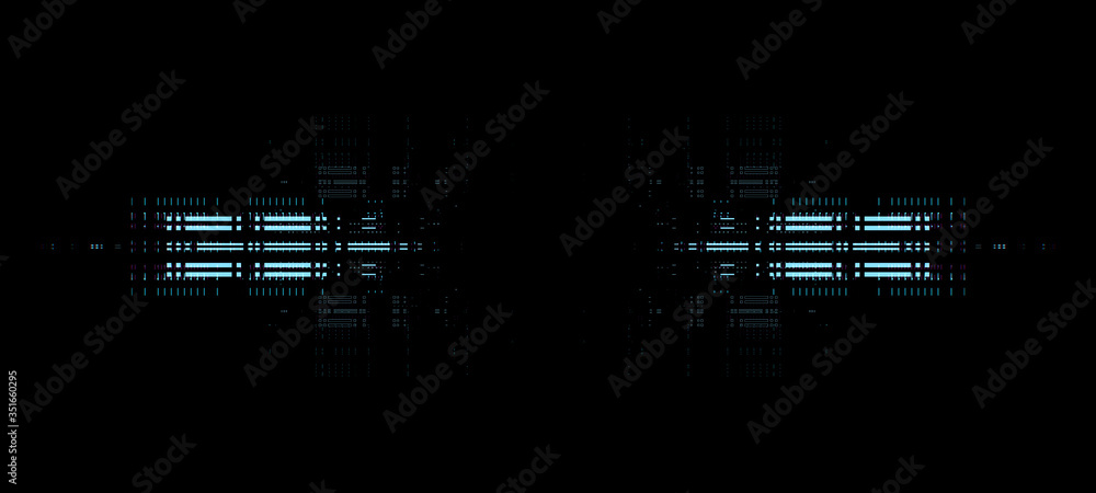 Poster complex technology background illustration. multi layered render. abstract data processing.