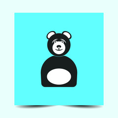 Teddy bear plush toy flat vector icon for apps and websites. eps 10
