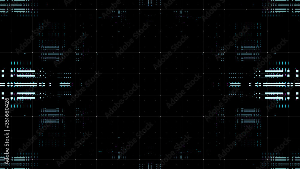 Poster complex technology background illustration. multi layered render. abstract data processing.
