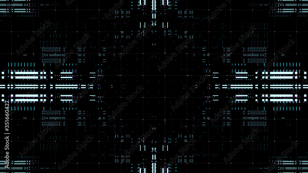 Poster complex technology background illustration. multi layered render. abstract data processing.