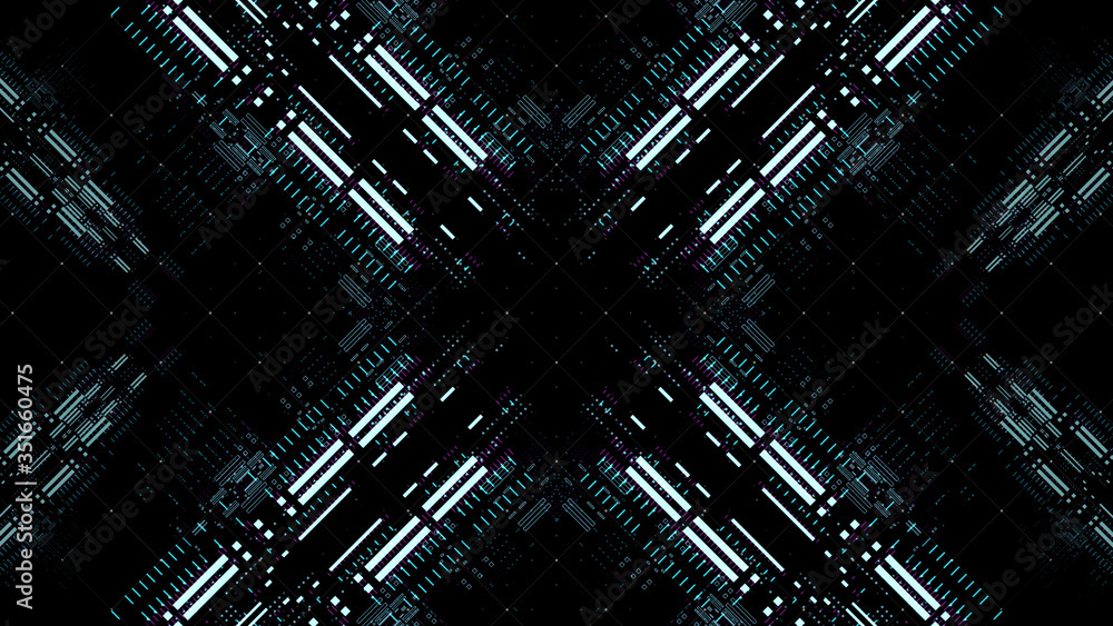 Poster complex technology background illustration. multi layered render. abstract data processing.