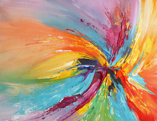 Abstract acrylic and watercolor smear blot painting. Color texture background. Expressionism.