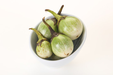 Asian green eggplant - ready for cooking