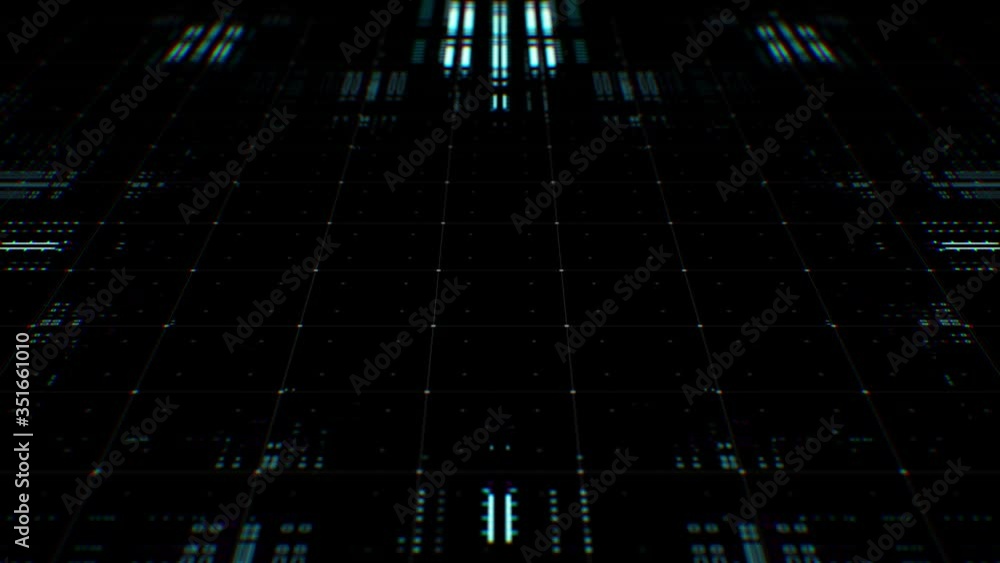 Poster complex technology background. multi layered 3d render. abstract data processing. loopable animation
