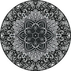Vector Black and White Mandala Illustration