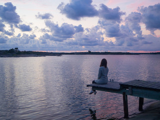 Relaxing on the dock, taking in the view