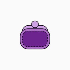 Wallet flat icon vector illustration isolated on white background.