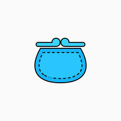 Wallet flat icon vector illustration isolated on white background.