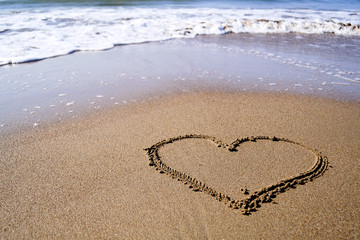 heart on the sand, tourist season  in Turkey