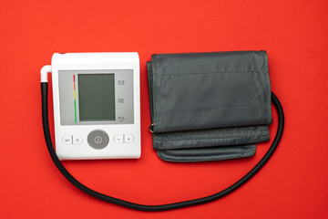 Blood pressure concept. Medical test health hypertension for doctor and patient. Monitor...