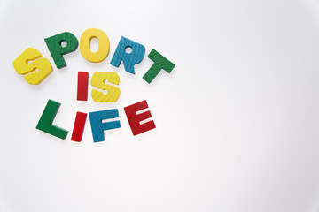 message sport is life sur fond blanc