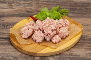 Homemade pork minced meat for cooking