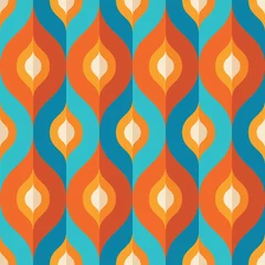 Wallpaper murals 1950s Background Mid-century modern vector art. Abstract geometric seamless pattern. Decorative ornament in retro vintage design style. Atomic stylized backdrop. 