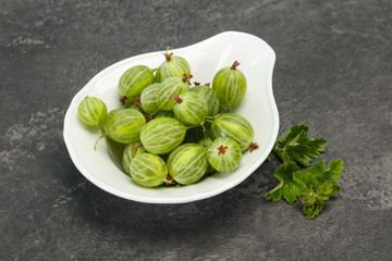 Fresh ripe green sweet gooseberry