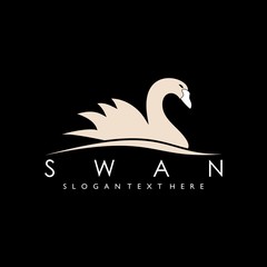 swan logo design concept vector
