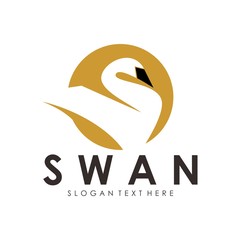 swan logo design concept vector