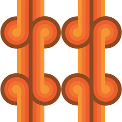 Geometric Pattern  70's Style Retro Colour.