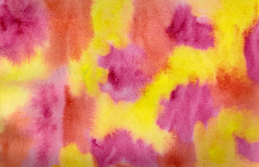 Fototapeta na wymiar Abstract watercolor background, red, yellow, pink, watercolor textura 