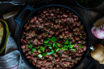 Traditional georgian lobio dish