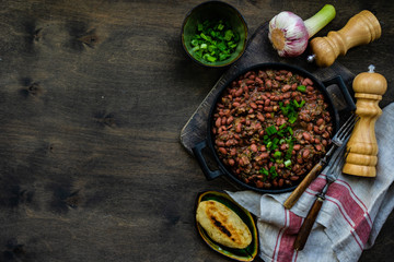 Traditional georgian lobio dish