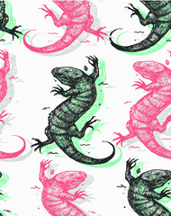 Seamless texture with Lizard. Repeating background with Reptile. A great background for your design
