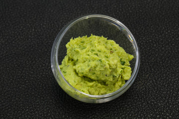 Avocado guacamole sauce with chili pepper