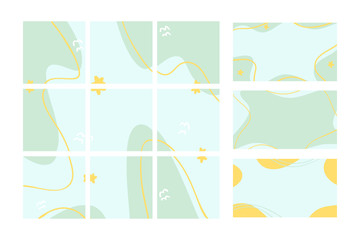 Abstract vector background for your blog. Background for nine posts and three stories. A set of backgrounds for the blog design.