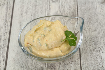Hummus snack with olive oil