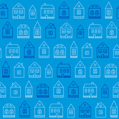 Seamless pattern with abstract decorative houses vector illustration