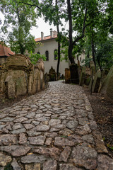 Fototapeta na wymiar Old Jewish Cemetery Prague in Czech Republic.