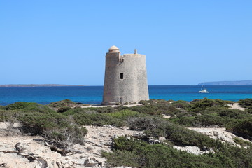 Construction in Las Salinas beach in Ibiza