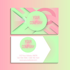 
beautiful business cards with a design of geometric shapes