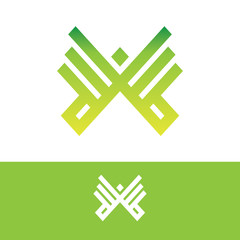 Fototapeta premium The concept of the abstract geometric butterfly logo. Vector logo design template