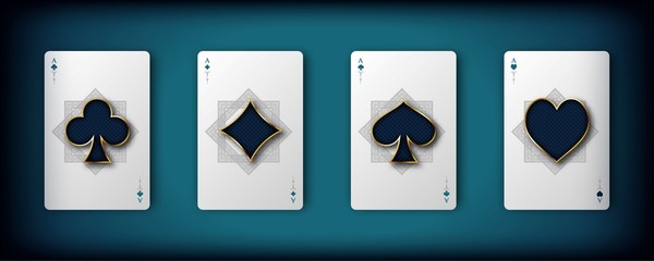 Casino playing cards with blue background