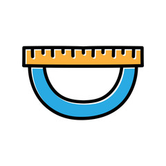 ruler hand drawn icon vector design