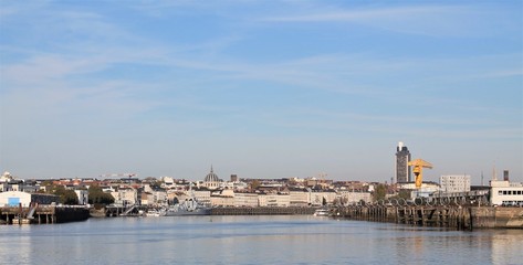 Naklejka premium Panoramic view of Nantes city, Loire Atlantique, Pays de la Loire region, France