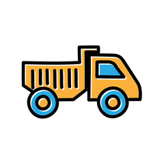 sand truck hand drawn icon vector design