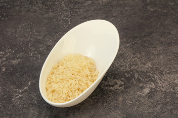 Raw basmati rice in the bowl