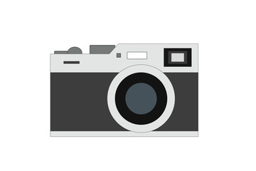 Ilustración de una cámara de fotos con fondo blanco