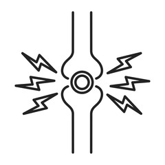 Acute pain bone black line icon. Isolated vector element. Outline pictogram for web page, mobile app, promo.