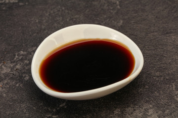 Asian soya sauce in the bowl