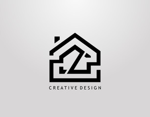 Abstract Z Letter Logo. House Real Estate Architecture Construction Logo